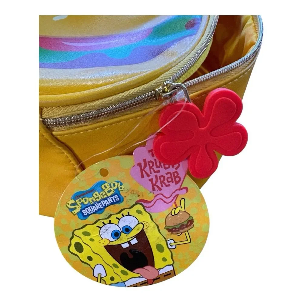 NEW Spongebob Squarepants Wet N Wild Krabby Patty Makeup Bag Yellow W/Charm